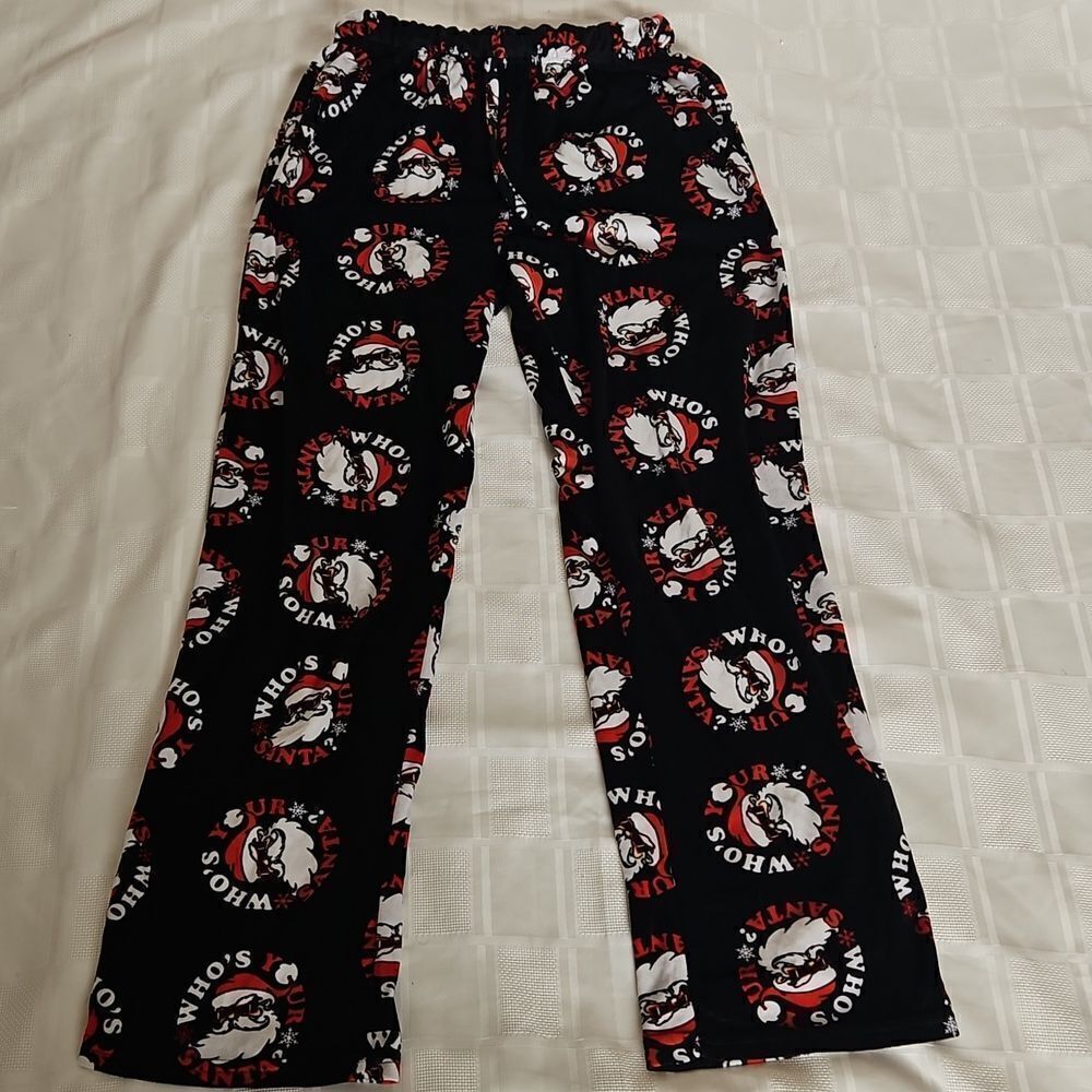 MAD Engine Women's Polyester Christmas PJ Bottom Small Black & Red